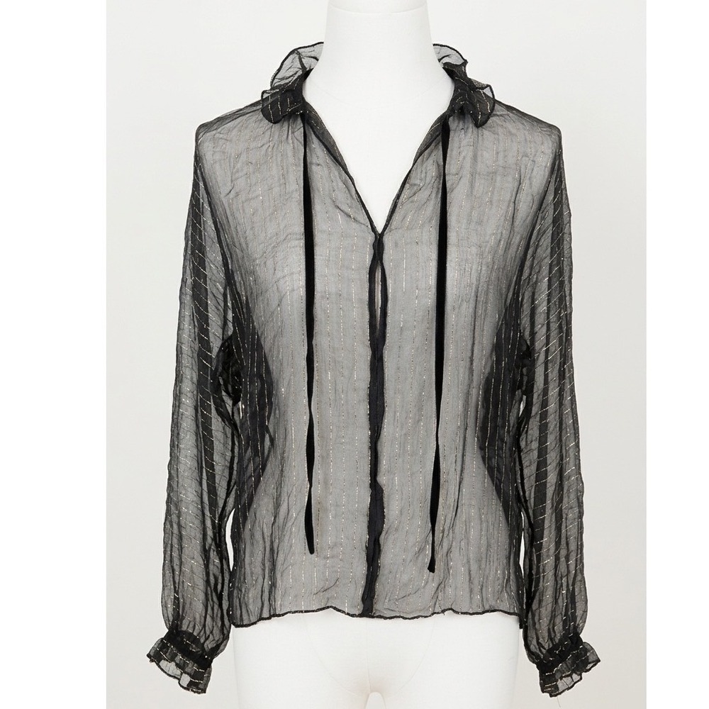 Sheer‎ Gold Pinstripe Blouse